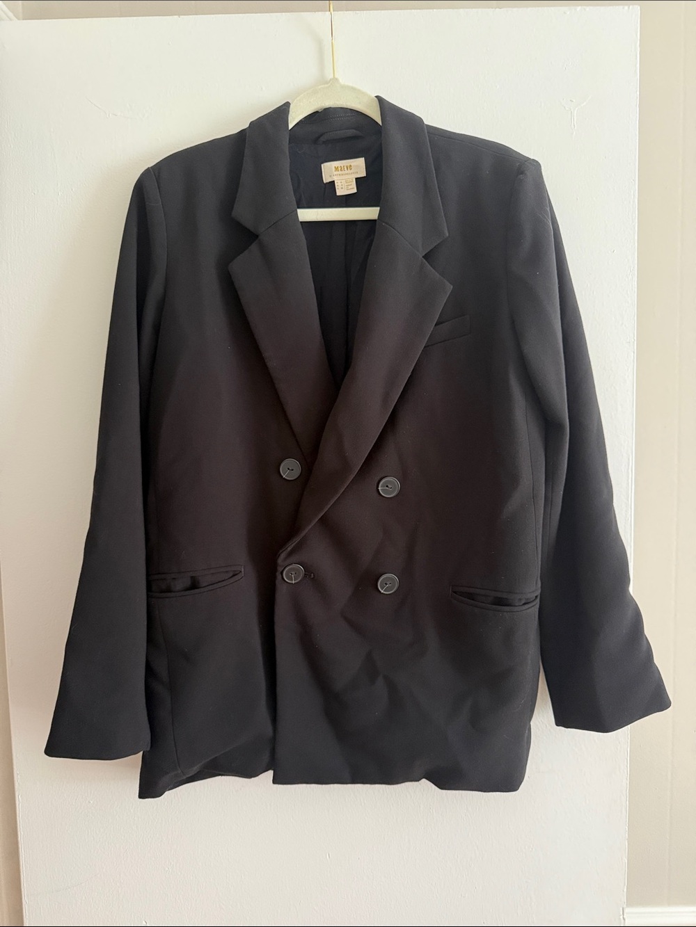 Maeve By Anthropologie Double-Breasted Black oversized blazer